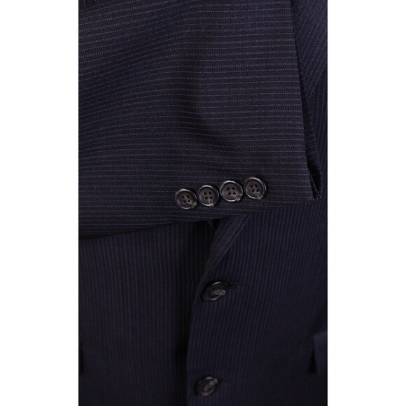 CHAPS Mens Black Wool Blend 2 Button Blazer Sport Coat Single Vent Size 44R - Picture 8 of 12